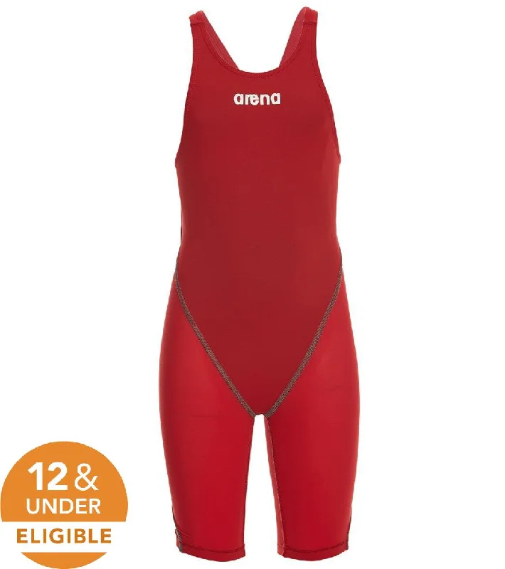 Arena Girls' Powerskin ST 2.0 Open Back Tech Suit Swimsuit Red