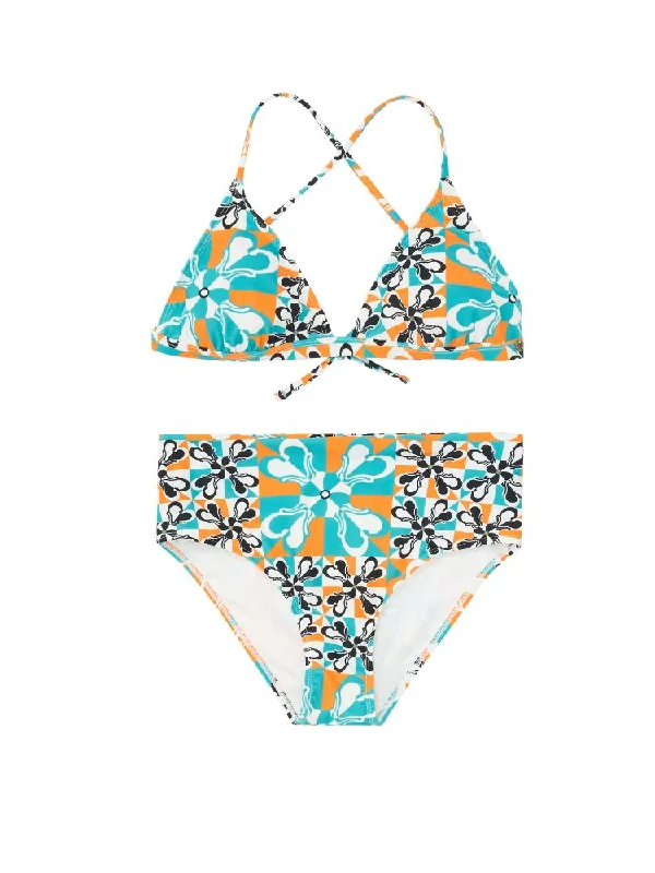 CHILLHANG Original Flower Print Bikini Set 2 Piece Swimsuit