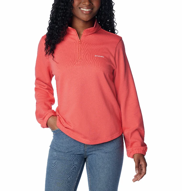 Columbia Ladies Trek French Half Zip Fleece-CORAL