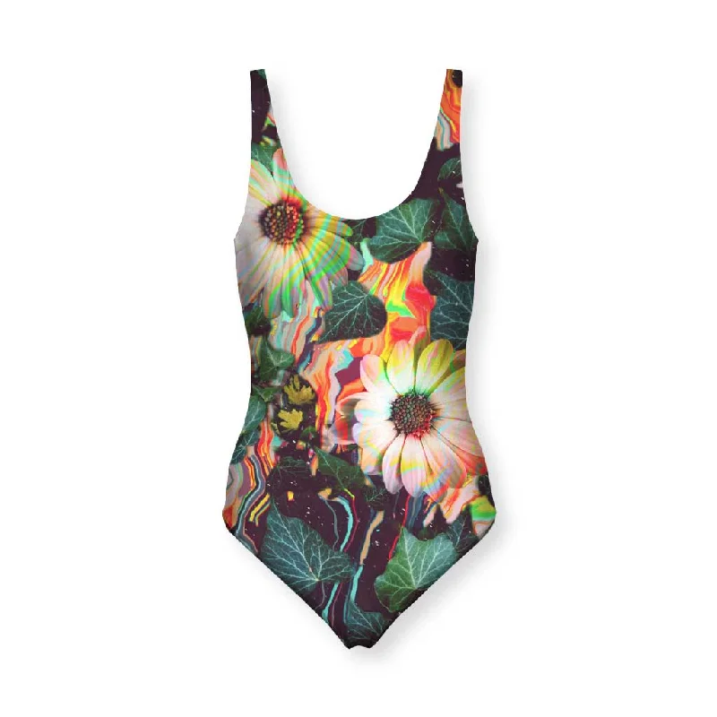 Floral Glitch Women's One Piece Swimsuit