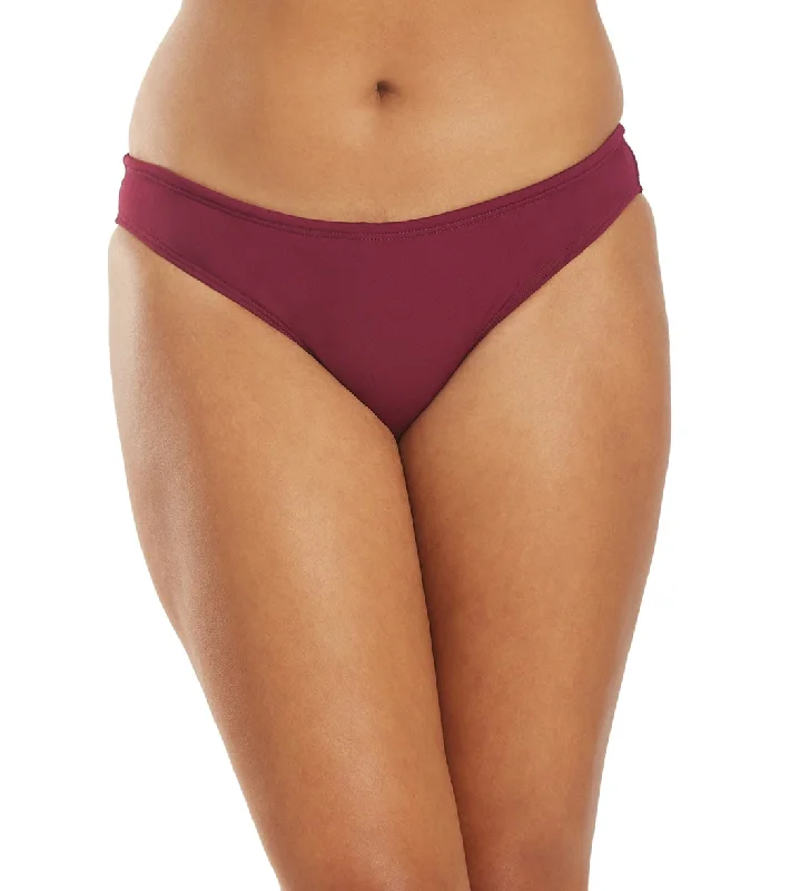 JOLYN Women's Andy Solid Bikini Bottom Cabernet