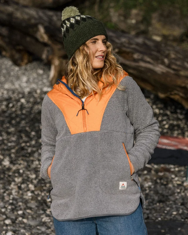 Juana Recycled Polar Hooded Fleece - Grey Marl