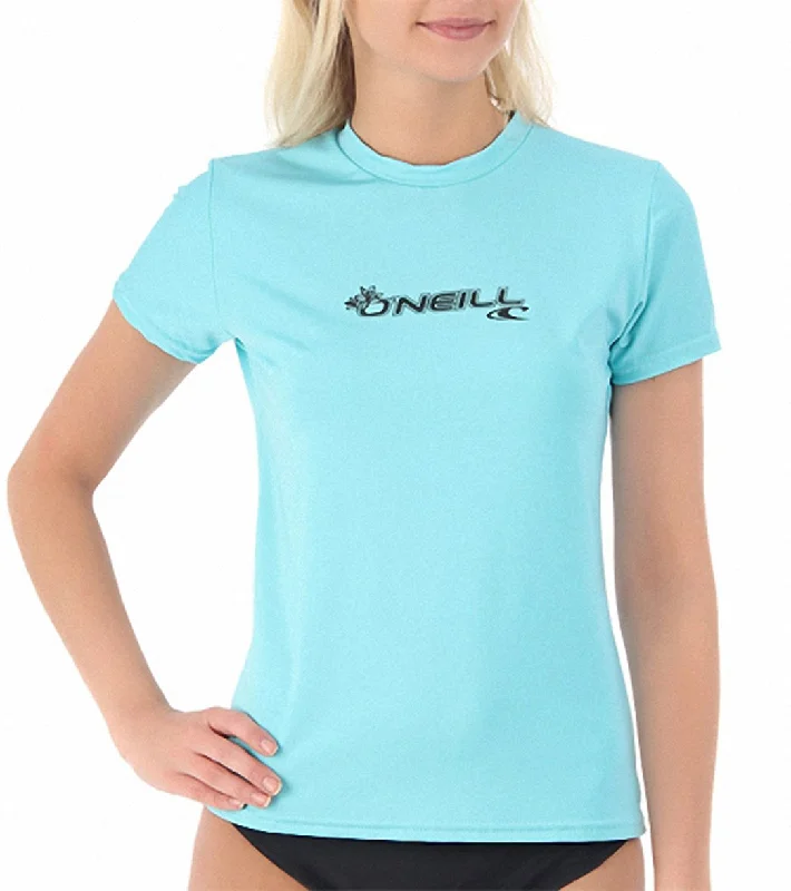 O'Neill Women's Basic Skins Short Sleeve Surf Tee Turquoise