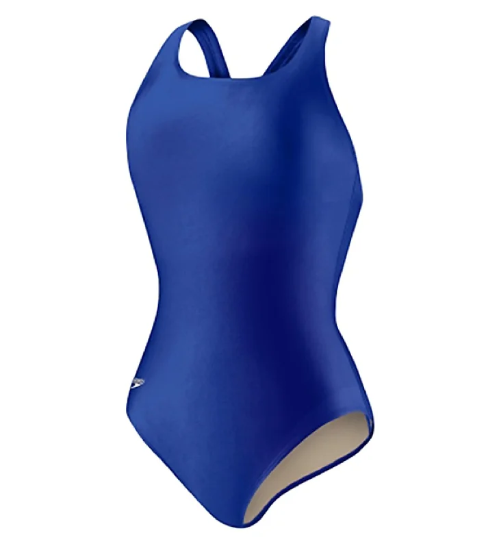 Speedo Women's Moderate Ultraback Long Torso One Piece Swimsuit Bright Blue