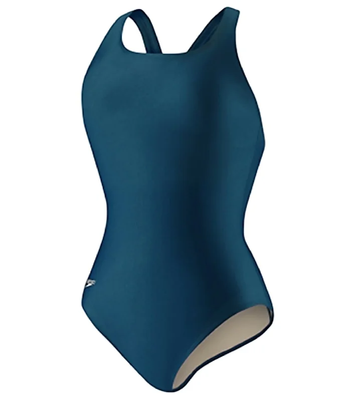 Speedo Women's Moderate Ultraback Long Torso One Piece Swimsuit River Teal