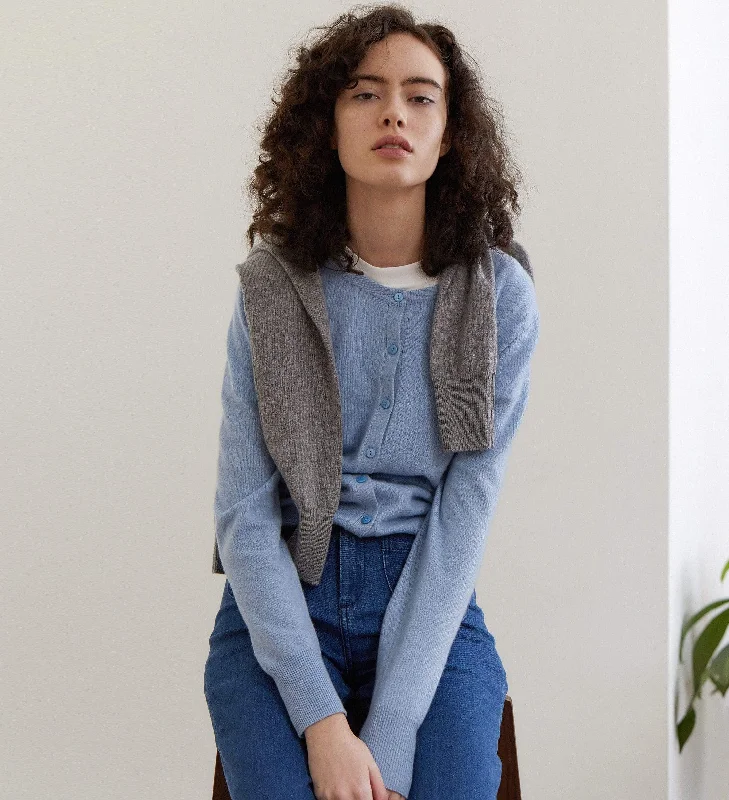 The Crewneck Button-Down Cashmere Cardigan