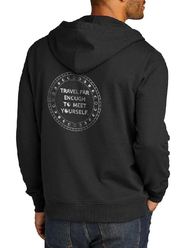 Unisex Travel Far Enough To Meet Yourself True Recycled Fleece Zip Hoodie