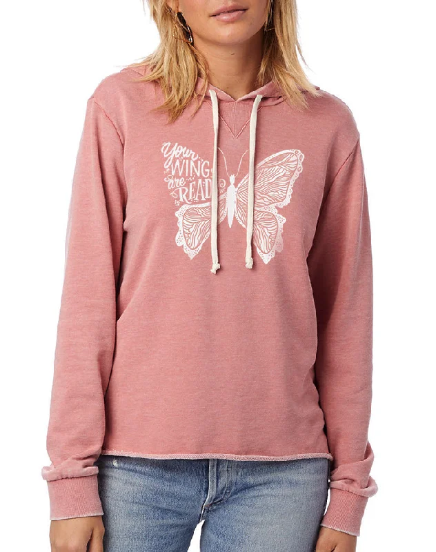 Women's Your Wings Are Ready Pink French Terry Hoodie